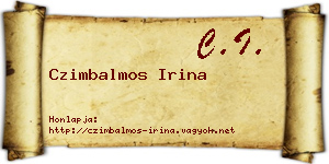 Czimbalmos Irina névjegykártya